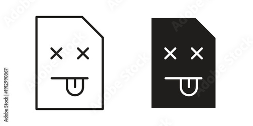 Broken Image icon symbol vector illustration on white background. Flat design.