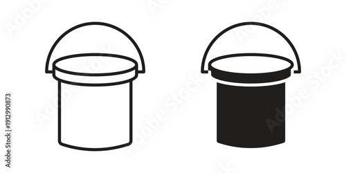 Bucket icon symbol vector illustration on white background. Flat design.