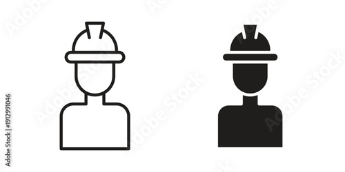 Builder icon symbol vector illustration on white background. Flat design.