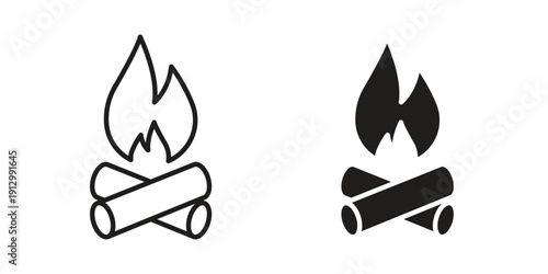 Campfire icon symbol vector illustration on white background. Flat design.