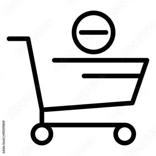 Shopping Cart Removal Icon Minus Symbol E commerce UX UI Design
