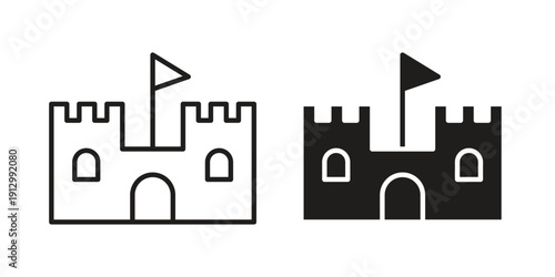 Castle icon symbol vector illustration on white background. Flat design.