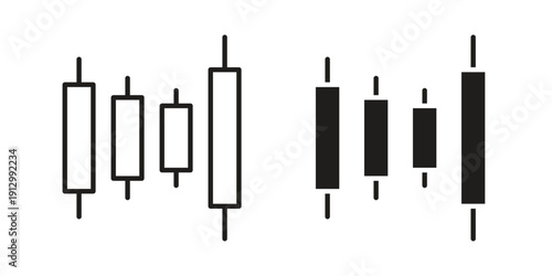 Chart candlestick icon symbol vector illustration on white background. Flat design.