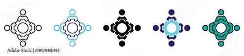 Global Team Collaboration and Technical Engineering Synergy Icon