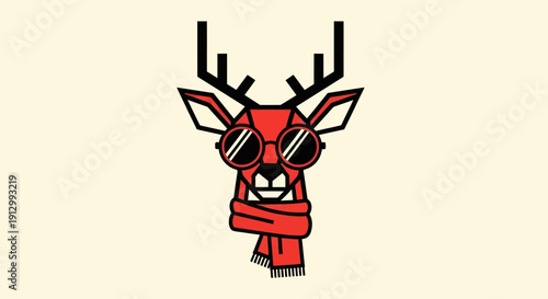 Geometric deer illustration with sunglasses