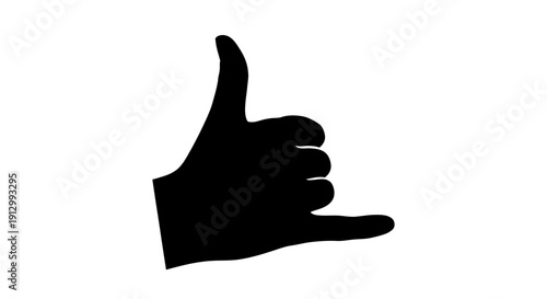 Hand Giving Thumbs Up Gesture Silhouette.