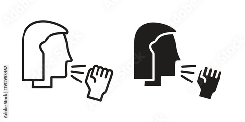 Cough icon symbol vector illustration on white background. Flat design.