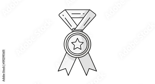 Medal with Star and Ribbon.