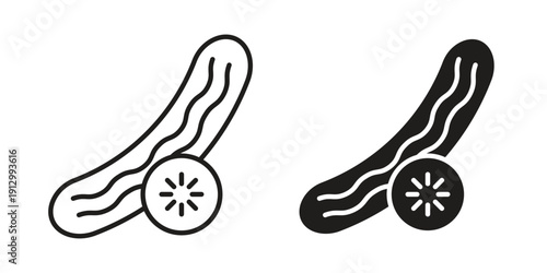 Cucumber icon symbol vector illustration on white background. Flat design.