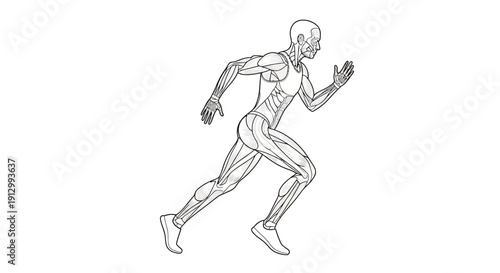 Man Running Full Body Illustration.