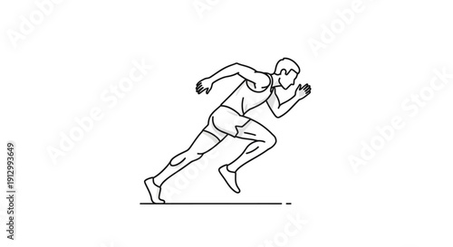 Man running in athletic motion fast.