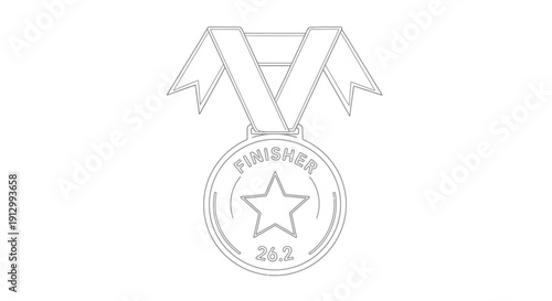 Medal with star and ribbon.