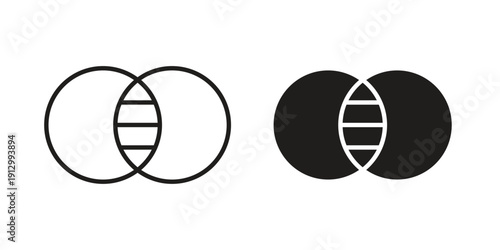 Diagram venn icon symbol vector illustration on white background. Flat design.