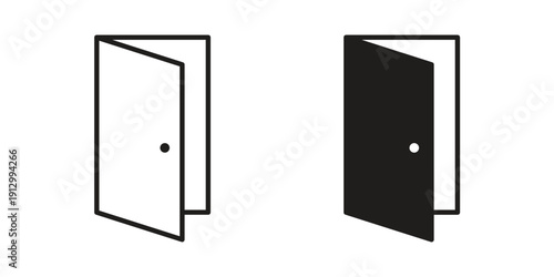 Door open icon symbol vector illustration on white background. Flat design.
