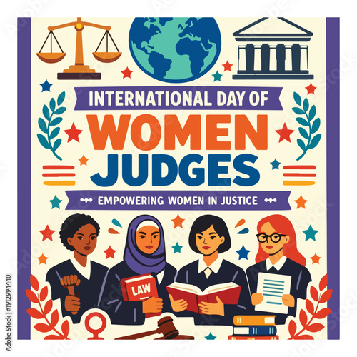 International Day of Women Judges Flyer Celebrating Women in Law and Justice Equality