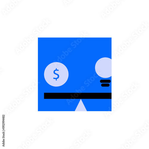 Break even point icon for business balance, profit threshold, and financial analysis.