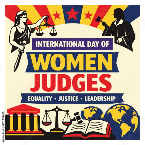 International Day of Women Judges Flyer Celebrating Women in Law and Justice Equality