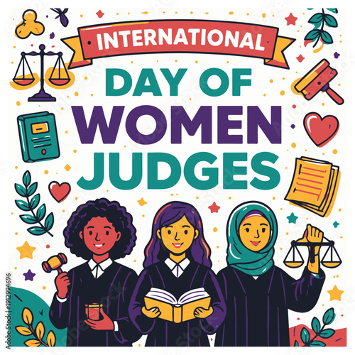 International Day of Women Judges Flyer Celebrating Women in Law and Justice Equality