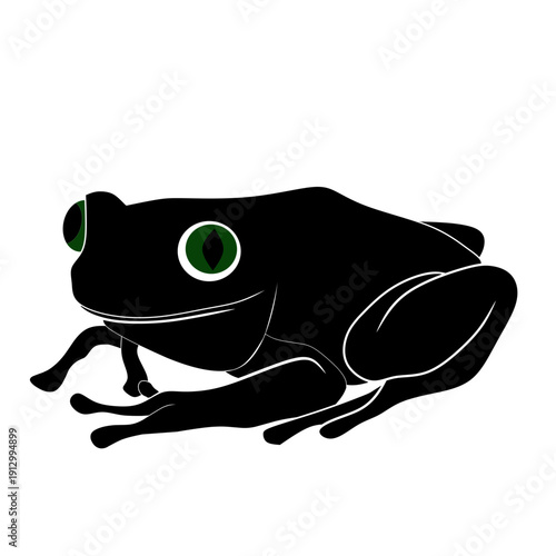 black frog animal vector illustration image