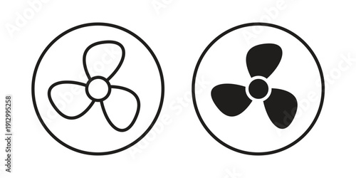 Fan icon symbol vector illustration on white background. Flat design.