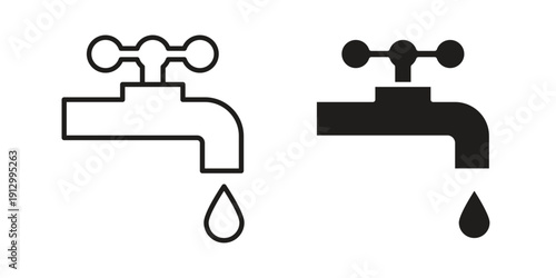 Faucet drip icon symbol vector illustration on white background. Flat design.