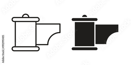 Film canister icon symbol vector illustration on white background. Flat design.