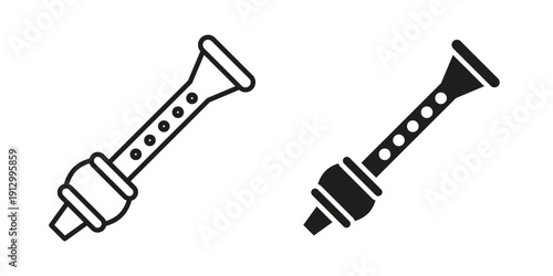 Flute icon symbol vector illustration on white background. Flat design.
