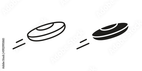 Flying disc icon symbol vector illustration on white background. Flat design.