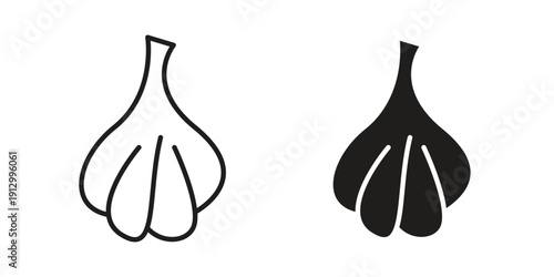 Garlic icon symbol vector illustration on white background. Flat design.