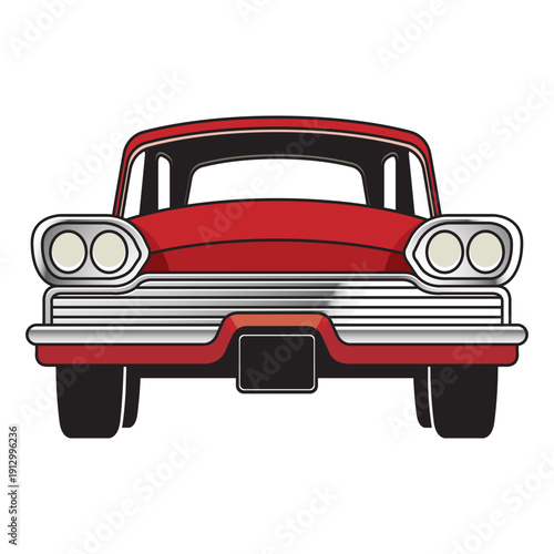mustle car in red color vector illustration