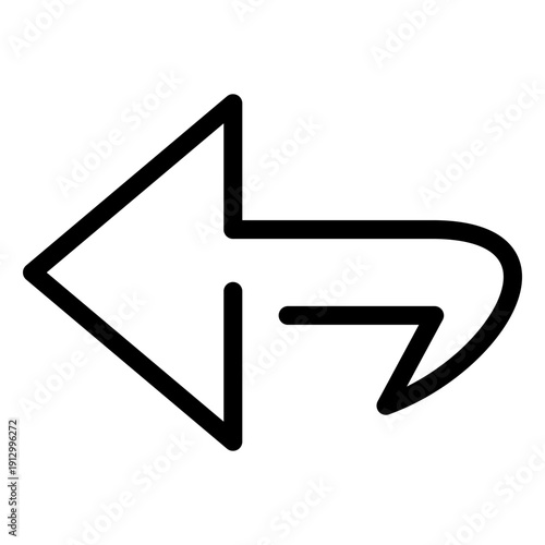 Left Arrow Undo Return Symbol Icon Simple Line Vector