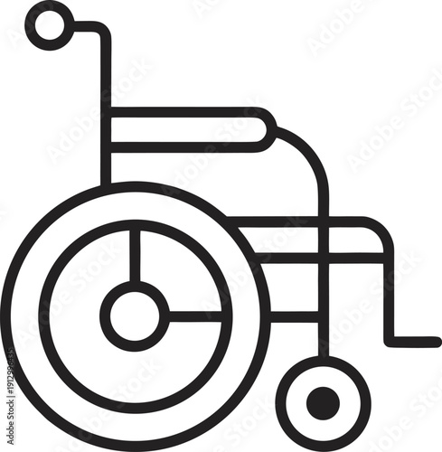 Clean Wheelchair Mobility Icon Black Silhouette Vector