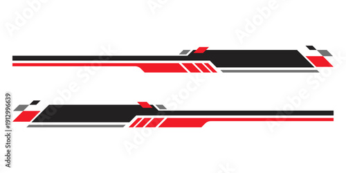 Wrap Design For Car vectors. Sports stripes, car stickers black color. Racing decals for tuning.