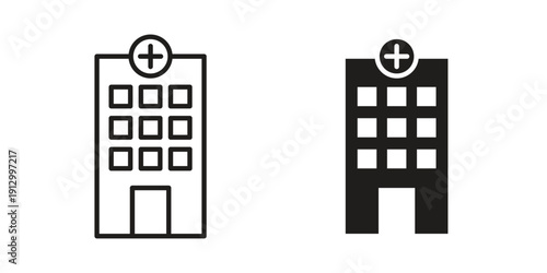 Hospital icon symbol vector illustration on white background. Flat design.