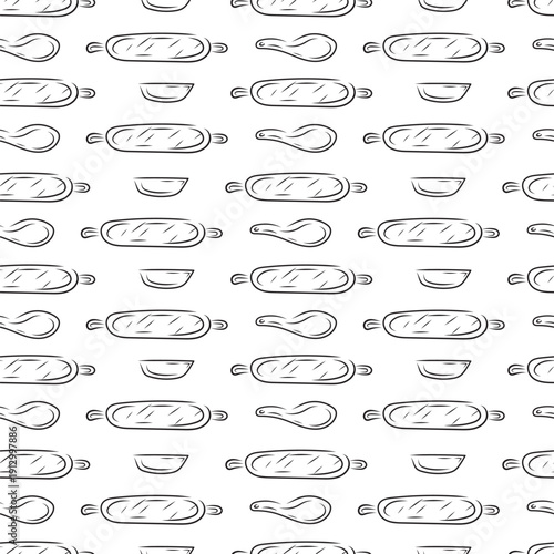 kitchen utensil seamless pattern element for culinary background