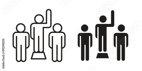 Leadership icon symbol vector illustration on white background. Flat design.