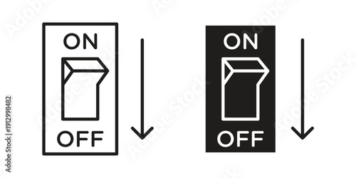 Light switch off icon symbol vector illustration on white background. Flat design.