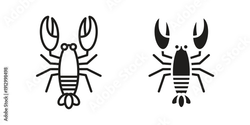 Lobster icon symbol vector illustration on white background. Flat design.