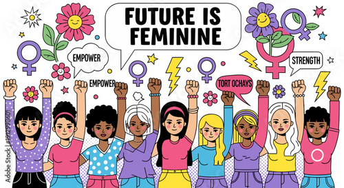 United women celebrate strength and equality, championing a powerful feminine future for progress and change