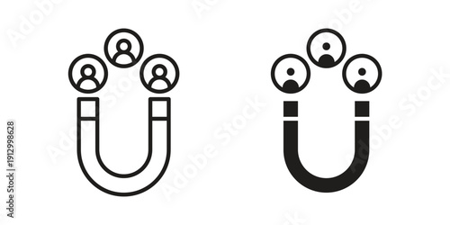 Magnet user icon symbol vector illustration on white background. Flat design.