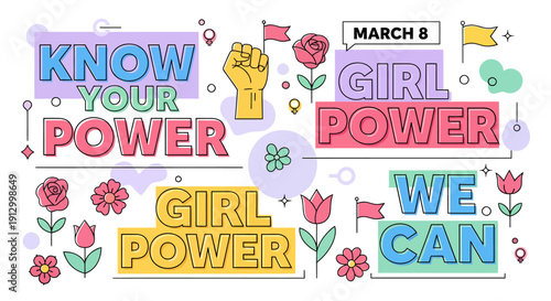 Empowering graphic celebrating women's collective strength and solidarity for equality