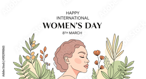 Serene woman embracing natural beauty, celebrating feminine strength and unity on a significant day of empowerment