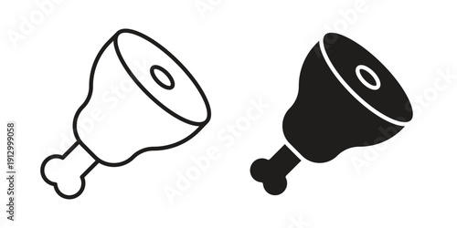 Meat icon symbol vector illustration on white background. Flat design.