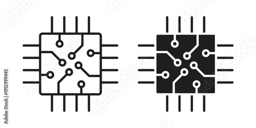 Microchip icon symbol vector illustration on white background. Flat design.