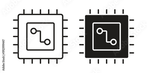 Microchip icon symbol vector illustration on white background. Flat design.