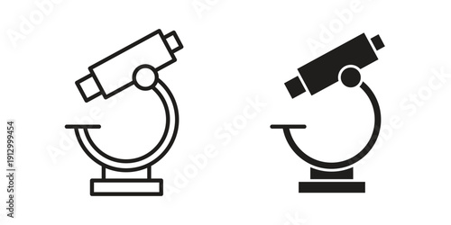 Microscope icon symbol vector illustration on white background. Flat design.
