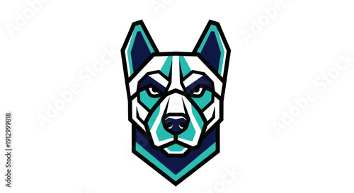 Geometric dog head illustration