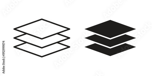 Multiple Layers icon symbol vector illustration on white background. Flat design.