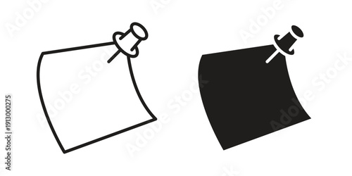 Note sticky icon symbol vector illustration on white background. Flat design.
