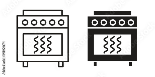 Oven icon symbol vector illustration on white background. Flat design.
